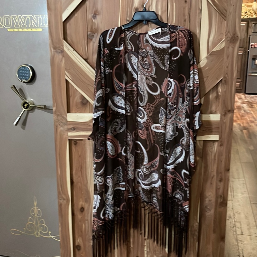Paisley Kimono with fringed bottom (tag says S but I wear XL and it fits)